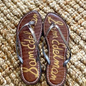 Metallic silver Sam Edelman sandals. Gently used.